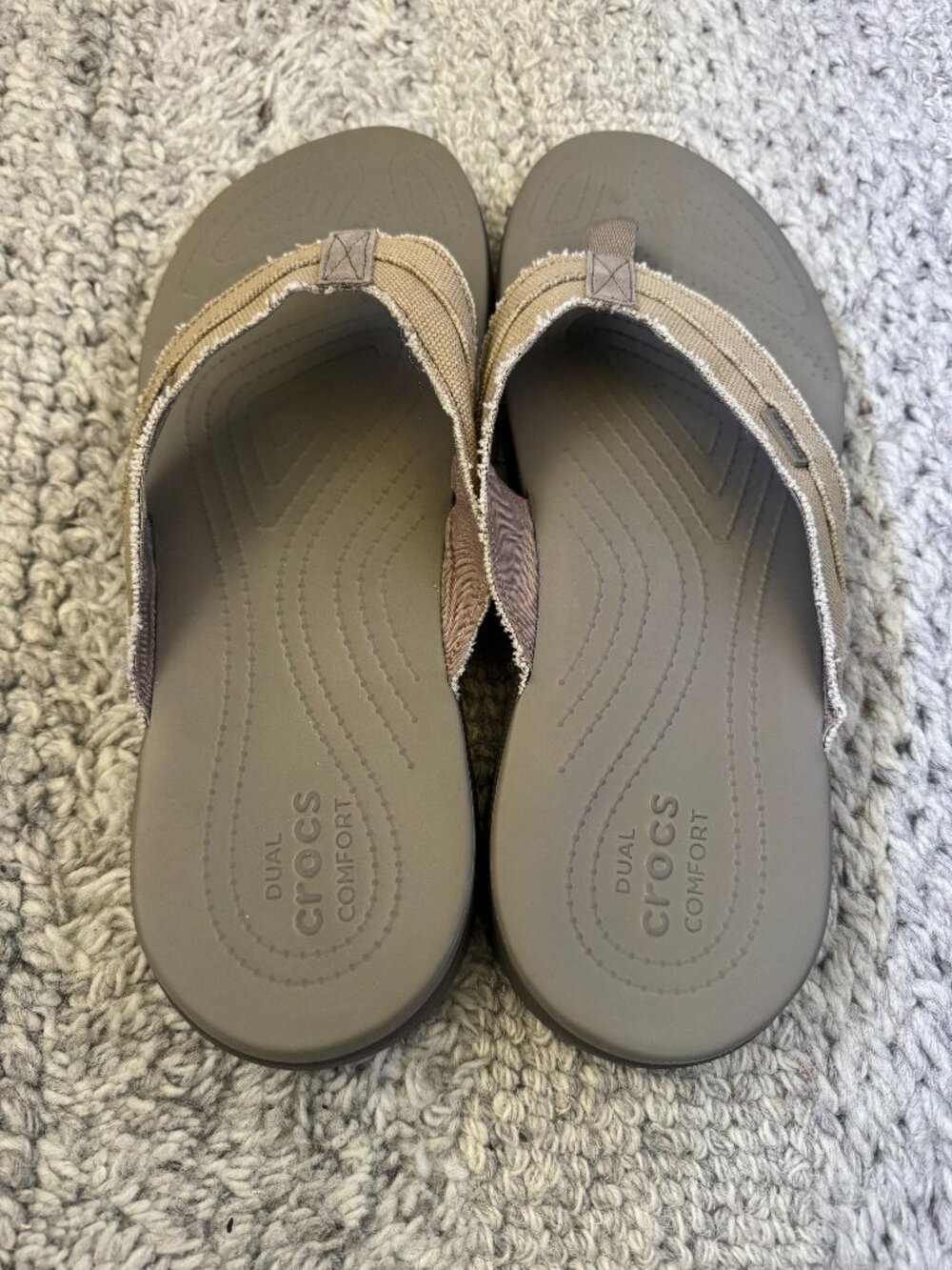 Crocs Dual Comfort Men's Slip On Sandals Size 15 Brown Flip flops - Picture 3 of 3